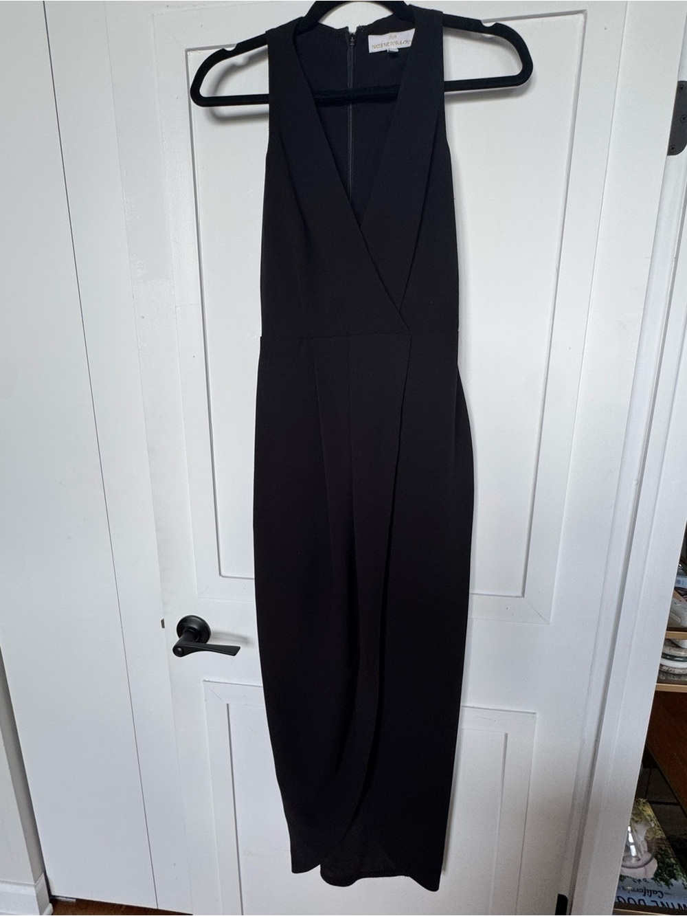 Dress the Population Black Sleeveless V-Neck Maxi Dress XS